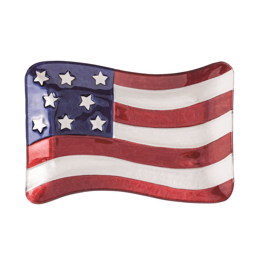 Mud Pie - Glass Plate - Americana Flag