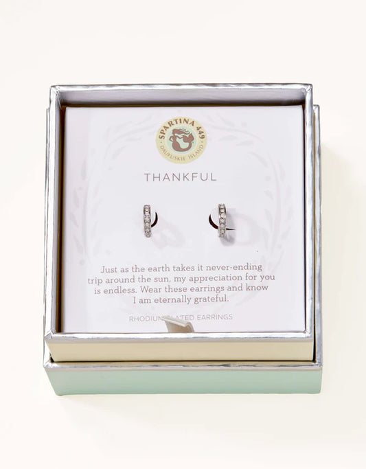 Spartina 449 - Earring - Sea La Vie Hoop Thankful - Silver - Findlay Rowe Designs