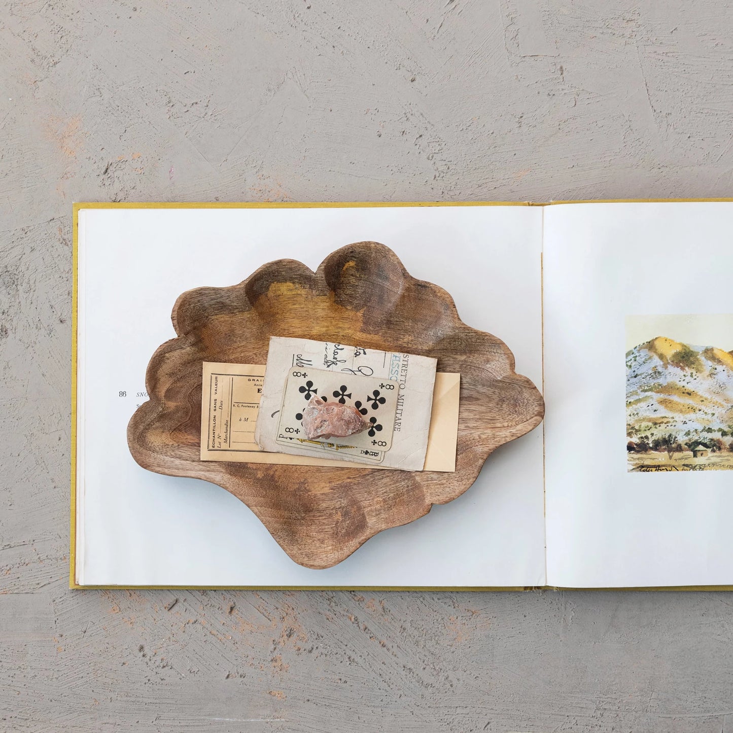 Bowl - Scalloped Carved Mango Wood