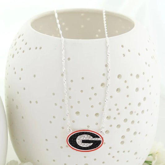 Necklace - Georgia Crystal Logo - Silver - Findlay Rowe Designs