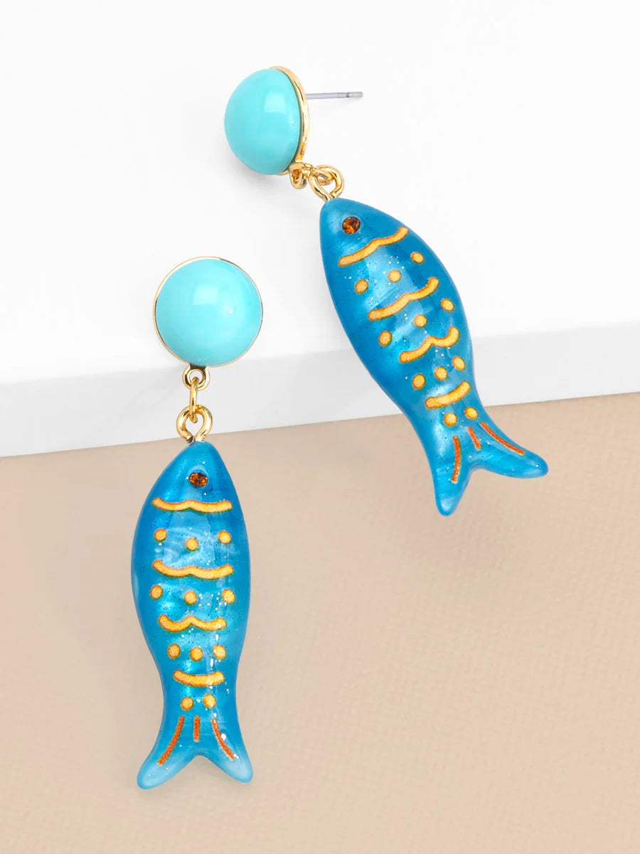 Earrings - Fish - Blue or White - Findlay Rowe Designs