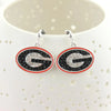 Earring -  Crystal UGA G Logo - Silver - Findlay Rowe Designs