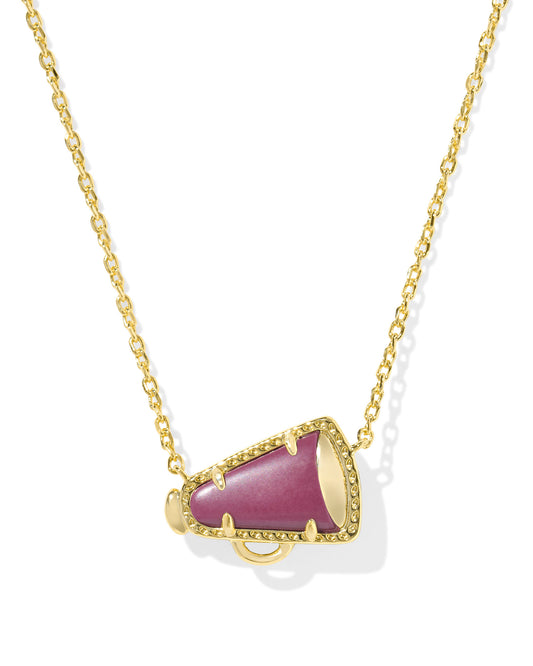 Kendra Scott - Necklace - Cheer Short Pendant - Gold Maroon Magnesite