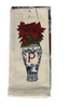 Hand Towels - Poinsettia Chinoiserie Vase - Initial