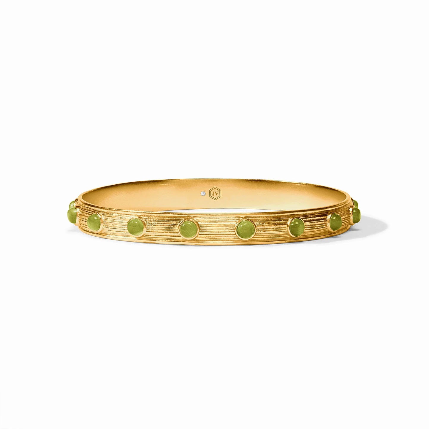 Julie Vos - Bracelet - Cobblestone Stone Bangle - Green Cat's Eye - Medium