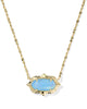 Kendra Scott - Necklace - Elisa Scallop Frame Gold Short Pendant - Sky Blue Iridescent Abalone