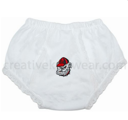 Creative Knitwear - Baby - Eyelet Panty - 6-9 mo - UGA Dawg Head - Findlay Rowe Designs