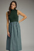 Entro - Dress - Midi Sleeveless Mock - Hunter Green Stripe - Findlay Rowe Designs