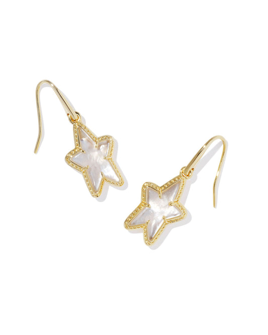 Kendra Scott - Ada Star Small Drop Earrings Gold Ivory Mother Of Pearl - Findlay Rowe Designs