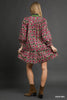 Umgee - Dress - Floral Print Tiered Mini - Sage Mix