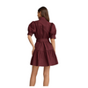 Entro - Dress - Mini Short Sleeve Self Tie - Merlot - Findlay Rowe Designs