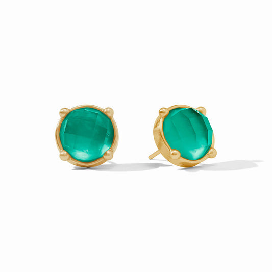 Julie Vos - Earring - Honey Stud - Iridescent Emerald Green