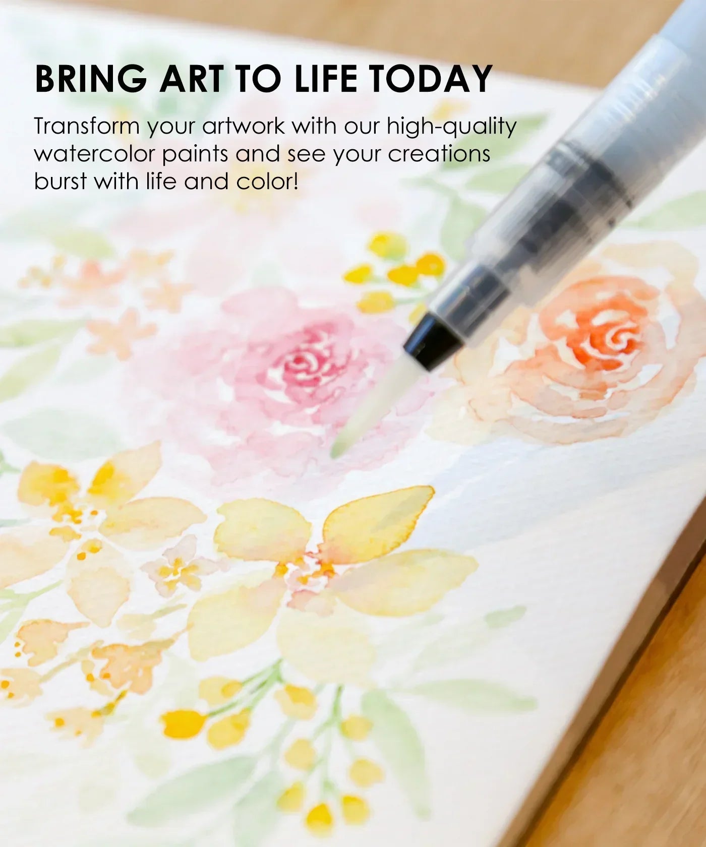 Grabie - Watercolor Pocket Set Of 12 With Brush - Floral Colors - Findlay Rowe Designs