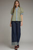 Entro - Top - V-Neck Puff Contrast Binding - Olive - Findlay Rowe Designs