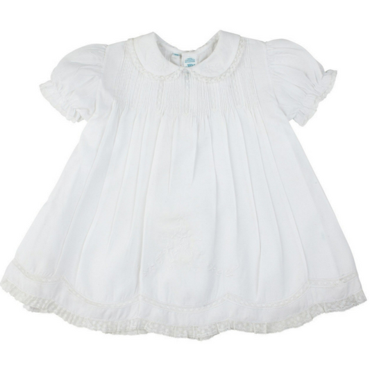 Feltman Brothers- 3 Mo White Collared Lace Slip Dress