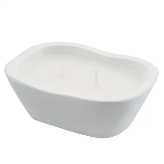 Mud Pie- SMALL WHITE DOUGH BOWL CANDLE