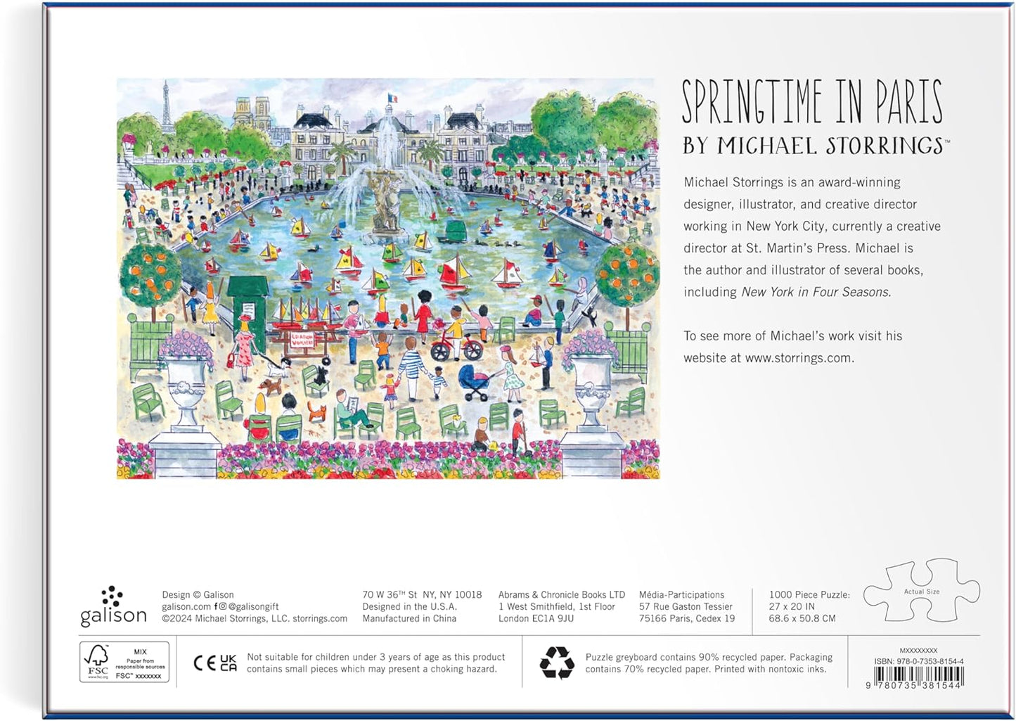 Galison Springtime in Paris – 1000 Piece Puzzle - Findlay Rowe Designs