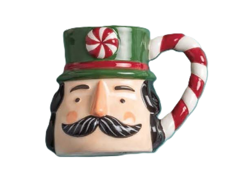 Mud Pie - Christmas Mug - Nutcracker Candy Handle
