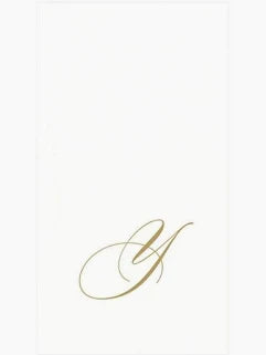 Caspari - Guest Towel Napkin - White Pearl-Paper Linen Napkin - Monogram - Findlay Rowe Designs
