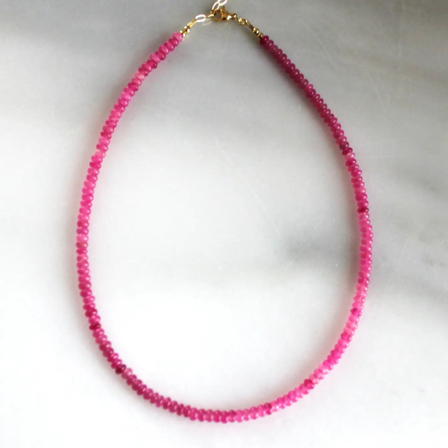 The Silver Wren - Necklace - Desert Pop Beaded - Fuchsia - Findlay Rowe Designs