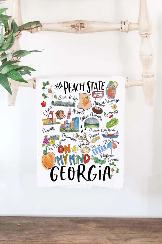 Happy by Rachel - Tea Towel - The State of Georgia - Findlay Rowe Designs