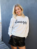 Sweater - White with Red Rhinestones - Dawgs - Findlay Rowe Designs