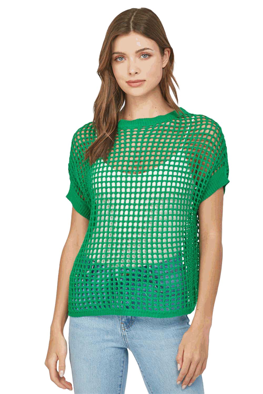 Fate - Coverup Top - Green Mesh - Findlay Rowe Designs