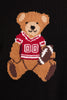 Sweater - Teddy Bear Football - Black Red - Findlay Rowe Designs