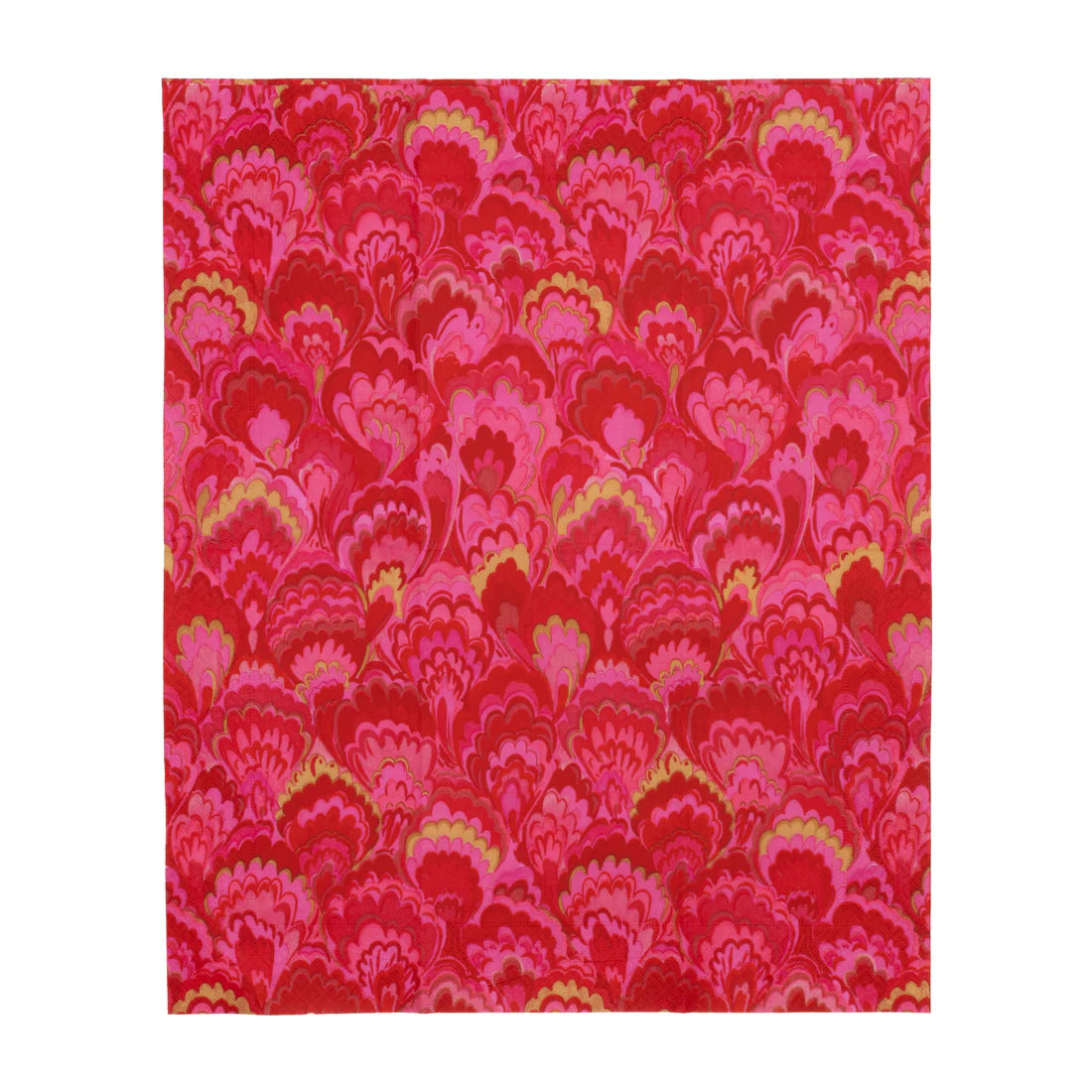 Caspari - Guest Towel Napkins - Marbled Ceramica Red & Fuchsia