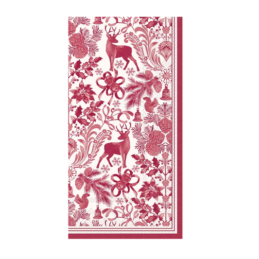 Guest Towel Napkin - Brimsley Red - Findlay Rowe Designs