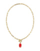 Kendra Scott - Necklace -   Elisa Gold Enamel Link and Chain - Gold Red Illusion - Findlay Rowe Designs