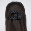 Teleties - Flat Round Hair Clip - Jet Black Quilted - Medium - Findlay Rowe Designs
