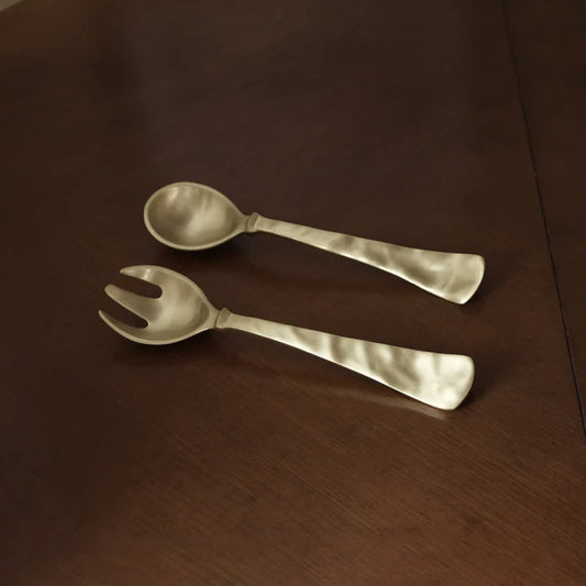 Beatriz Ball- SIERRA MODERN Large Salad Servers (Brushed Gold) - Findlay Rowe Designs