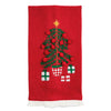 Mud Pie - Tea Towel - Waffle Weave - Embroidered - Christmas Fringe - Findlay Rowe Designs