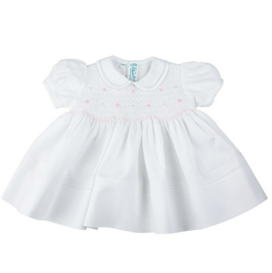 Feltman Brothers - Girls - Dress White Smocked with Panty - 3mo - Findlay Rowe Designs