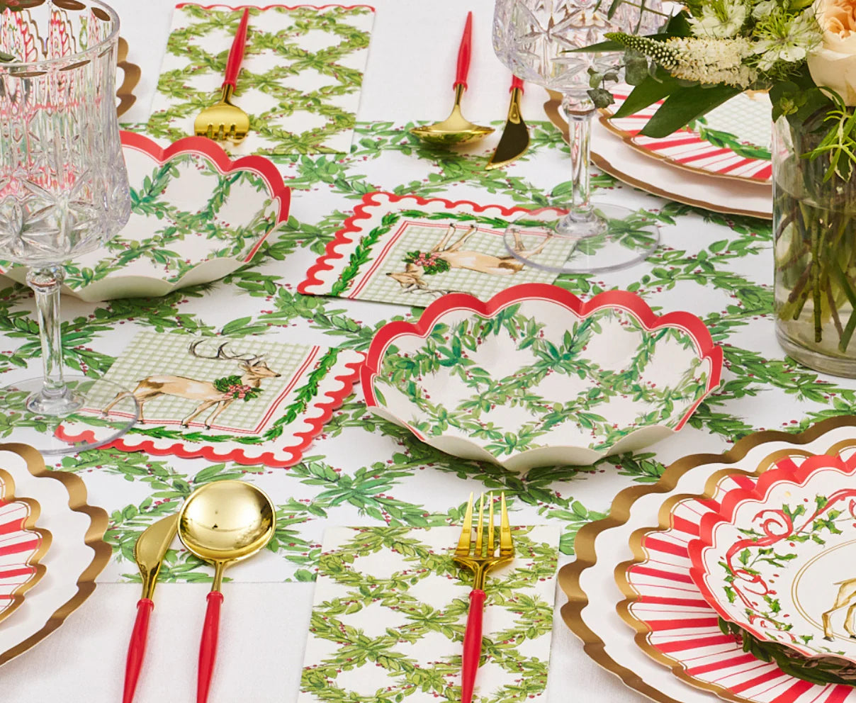 Sophistoplate - Wavy Edge Bowl - Holly Berry 8pk