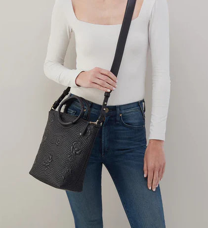 Clearance - Hobo - Maggie Crossbody - Black Quilted Roses - Findlay Rowe Designs