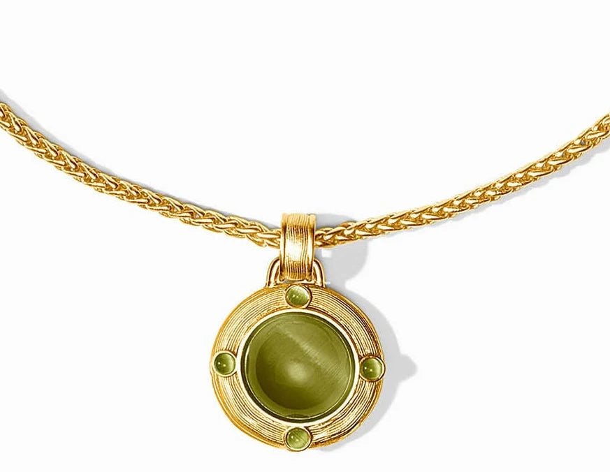 Julie Vos - Necklace  - Cobblestone Demi - Green Cat's Eye - Findlay Rowe Designs