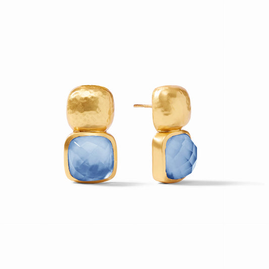 Julie Vos- Catalina Earring, Chalcedony Blue