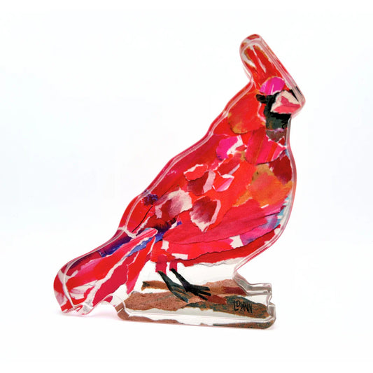 Lauren Dunn - Acrylic Art - Visiting Cardinal - Findlay Rowe Designs