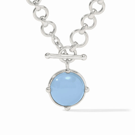 Julie Vos - Necklace - Honeybee Demi - Chalcedony Blue - Silver