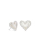 Kendra Scott- Ari Heart Silver Stud Earrings in Ivory Mother-of-Pearl - Findlay Rowe Designs