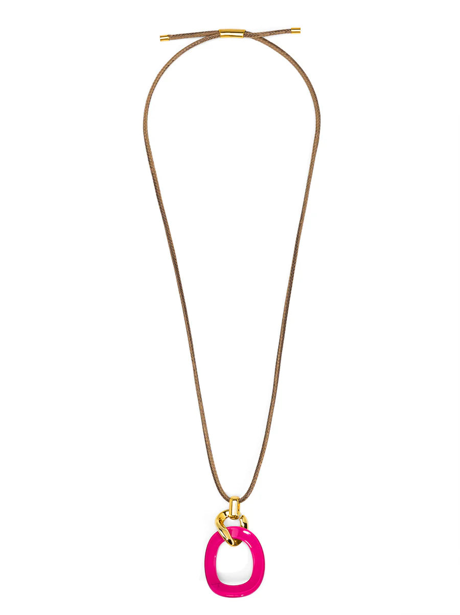 Necklace - Curved Oval Pendant Long - Findlay Rowe Designs