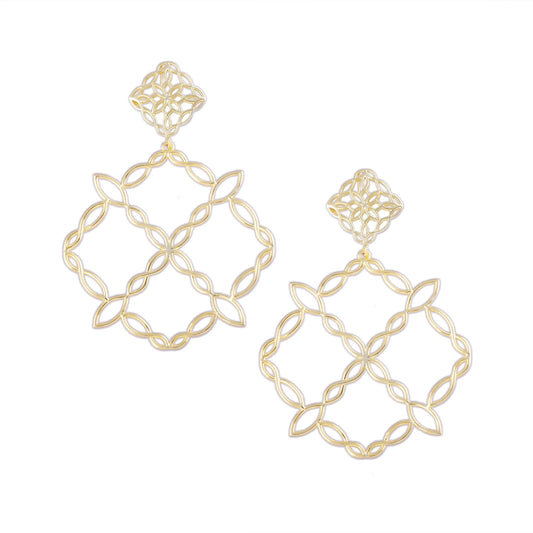 Natalie Wood- Bloom Statement Earrings in Gold