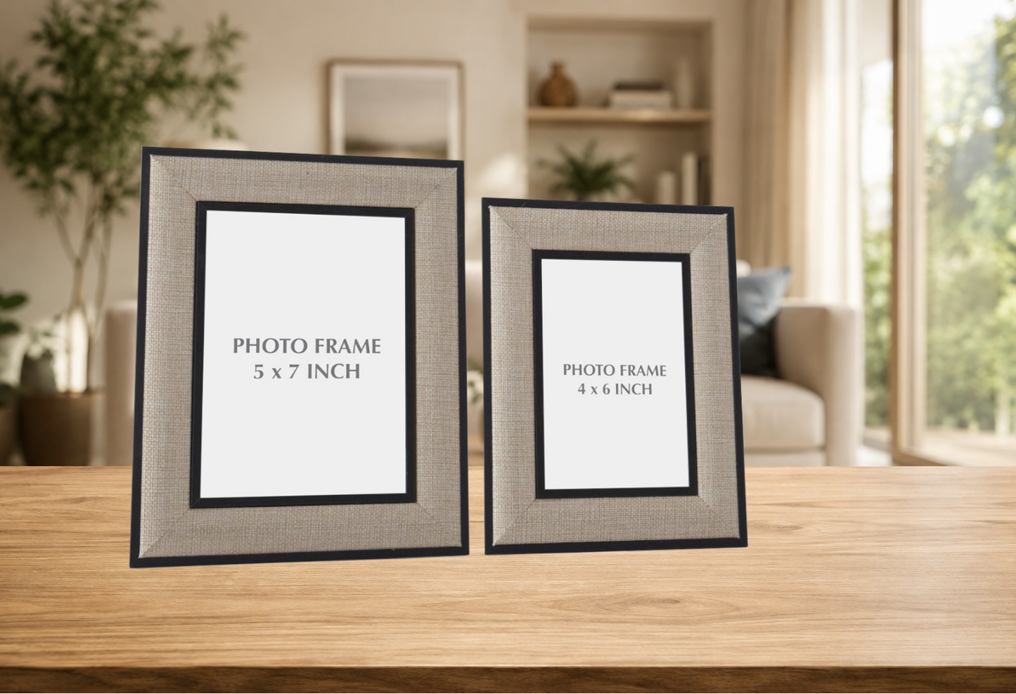 Frame - 4x6 or 5x7 Linen - Black Wood Trim - Findlay Rowe Designs