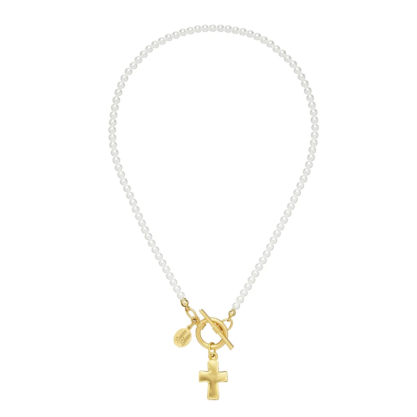 Susan Shaw - Necklace -  Katie - Small Cross Pearl - Findlay Rowe Designs