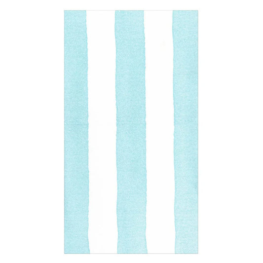 Caspari - Guest Towel Napkin - Cafe Stripe Aqua Paper Linen - Findlay Rowe Designs