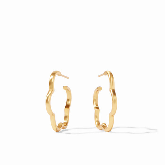 Julie Vos - Earrings - Gardenia Hoop Smooth - Gold - Small - Findlay Rowe Designs