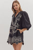 Entro - Dress - Embroidered Mini - Black