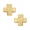 Susan Shaw - Earring - Square Cross Studs - Gold - Findlay Rowe Designs